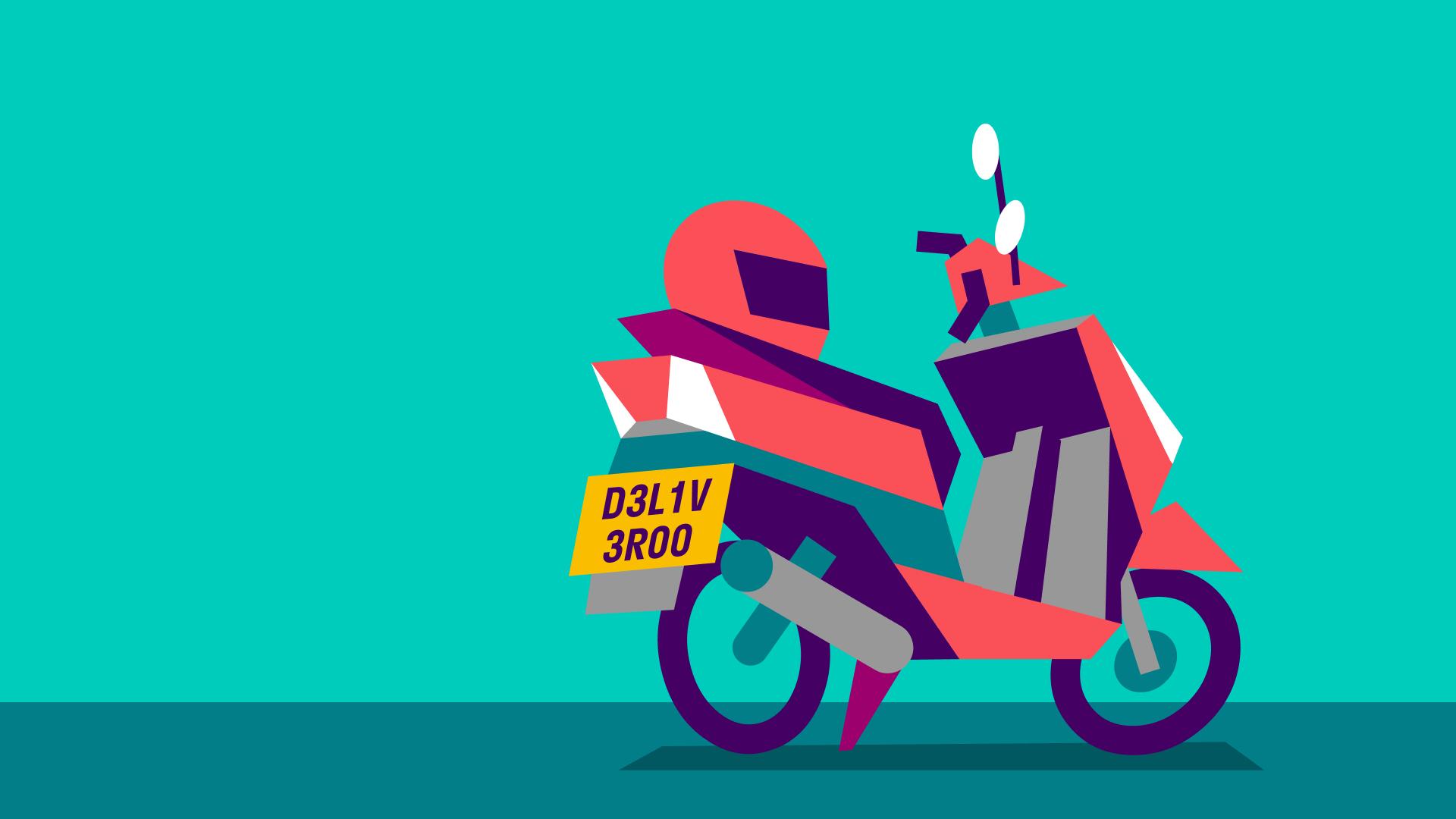 Illustrazione di un Rider con una bicicletta